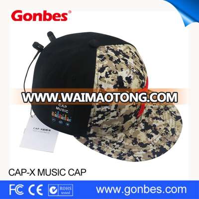 China Corporate Gift Item Embroidery Custom Logo Bluetooth Flat Brim Cap